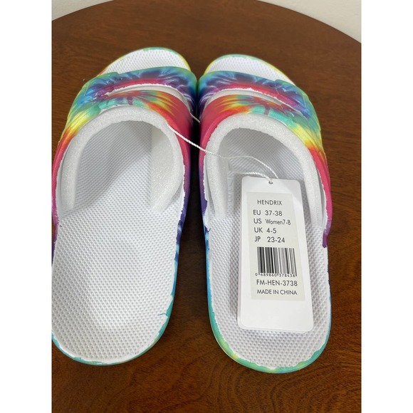 New Freedom Moses Tie-Dye Two Band Slides Women's Size 7-8 - Picture 7 of 7